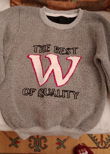 Gri Örgü Sweatshirt - Görsel 3