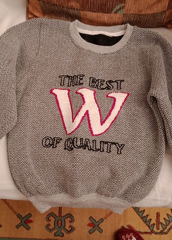 Gri Örgü Sweatshirt - Görsel 2