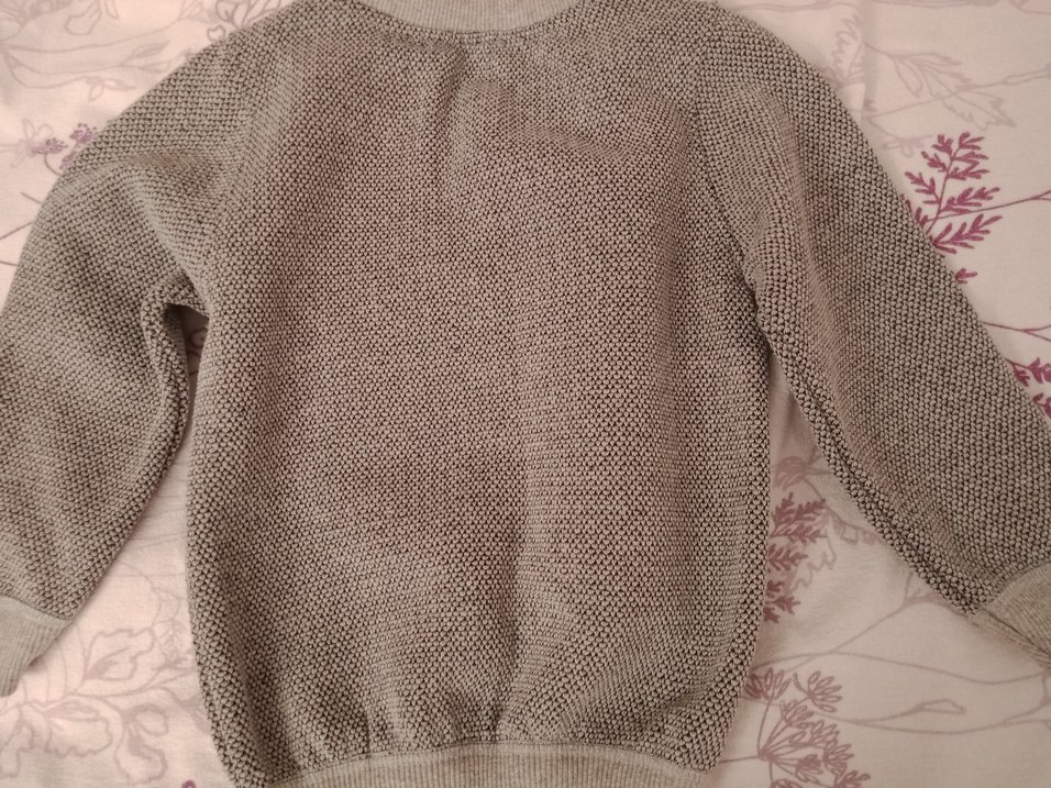 Gri Örgü Sweatshirt - Görsel 4