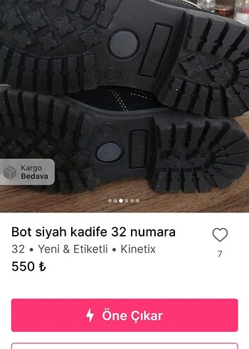 Siyah Kadife Kinetix Bot 32 Numara - Görsel 3