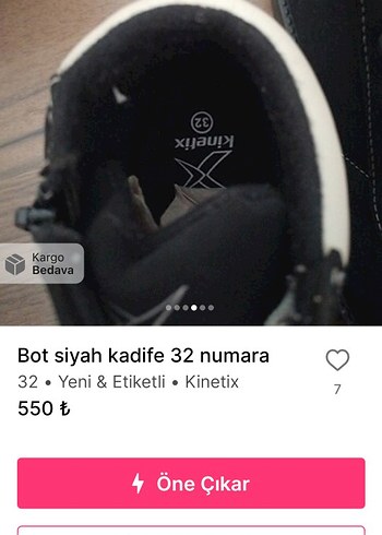 Siyah Kadife Kinetix Bot 32 Numara - Görsel 4