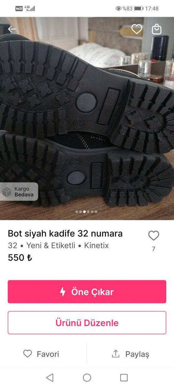 Siyah Kadife Kinetix Bot 32 Numara - Görsel 3
