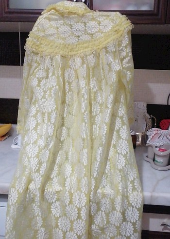 Sarı Nakışlı Uzun Bohem Kadın Elbisesi - Görsel 5