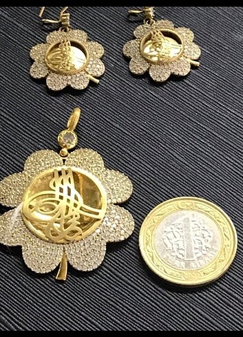 Neva Gümüş 925 ayar gümüş altın kaplama takı seti