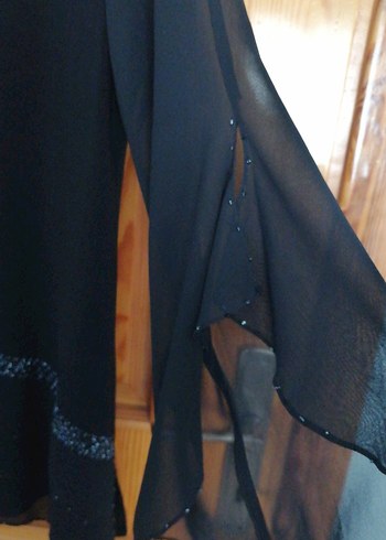 l Beden Uzun Kollu Siyah Gotik Abiye buluz