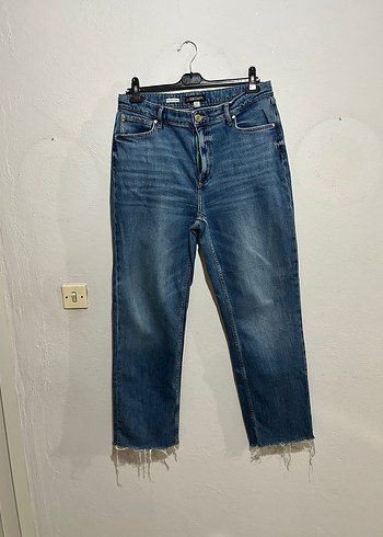 Zara Kadın Lacivert Rahat Kesim Midi Kot Pantolon