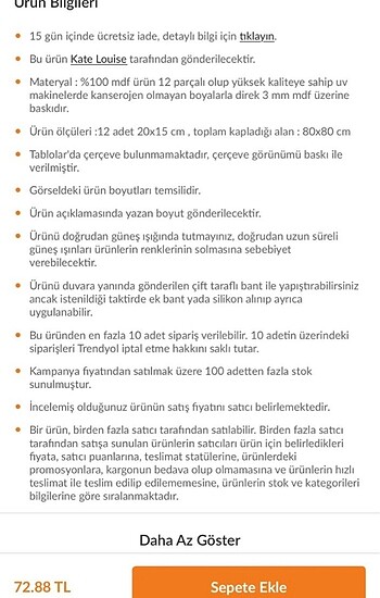  Beden Tablo