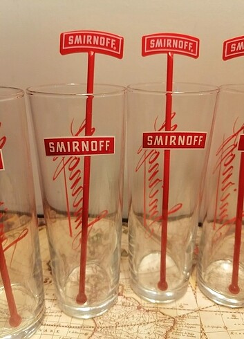 Diğer Smirnoff İmza Serisi 6 adet Bardak ve 6 adet Karıştırıcı Çubukla