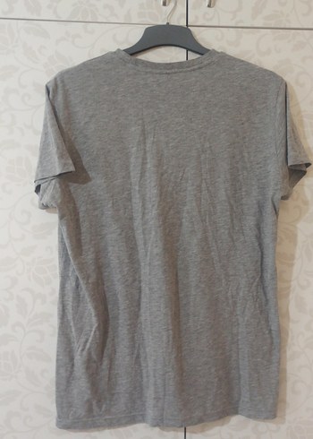 Gri Baskılı Oversize Erkek Tişört - Görsel 3