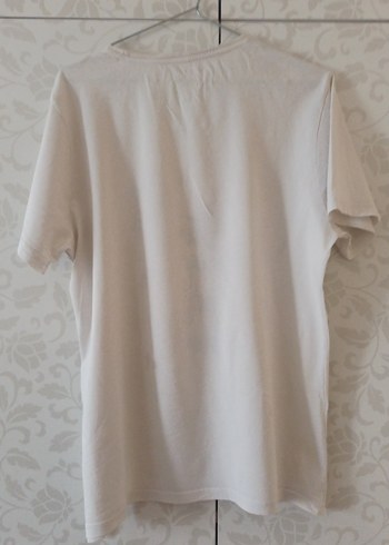 Beyaz Baskılı Erkek  Tişört - Görsel 4