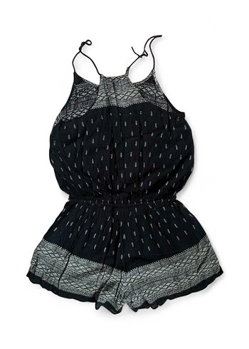 Mango Salaş Siyah Bohem Kadın Şort Tulum - Görsel 3