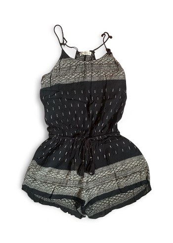 Mango Salaş Siyah Bohem Kadın Şort Tulum - Görsel 2