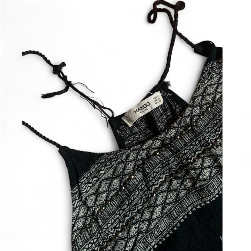 Mango Salaş Siyah Bohem Kadın Şort Tulum - Görsel 4