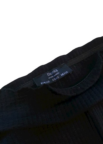 Bershka Kadın Siyah Yakasız Kısa Elbise - Görsel 3