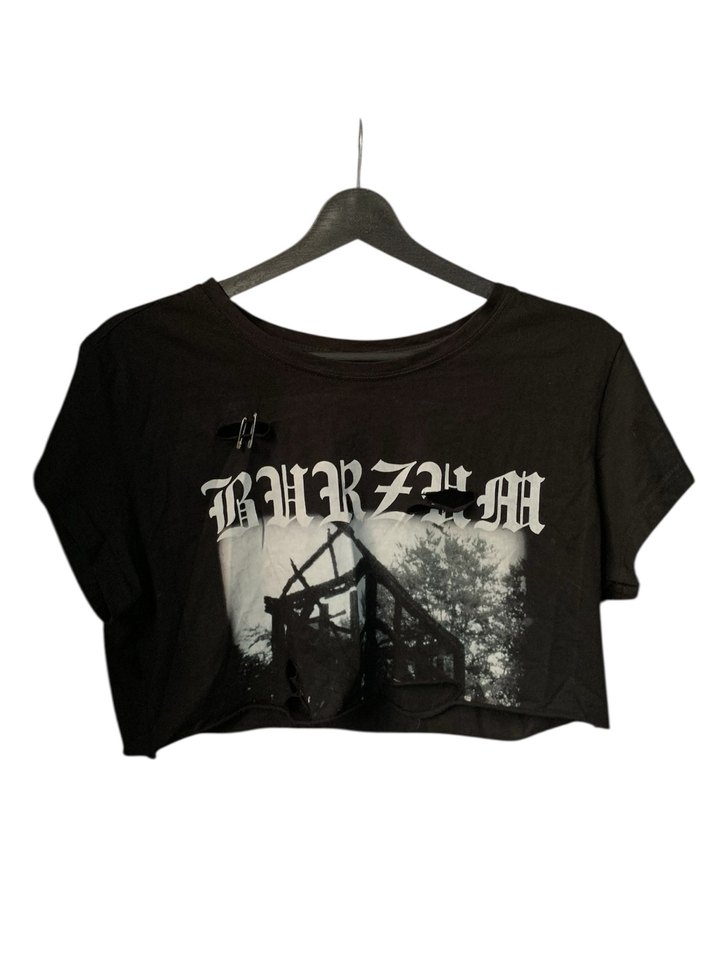 Burzum Aske Baskılı Tasarım Crop Top - Görsel 2
