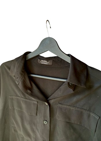 Bershka Hafif Transparan Crop Gömlek - Görsel 3