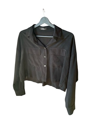 Bershka Hafif Transparan Crop Gömlek - Görsel 2