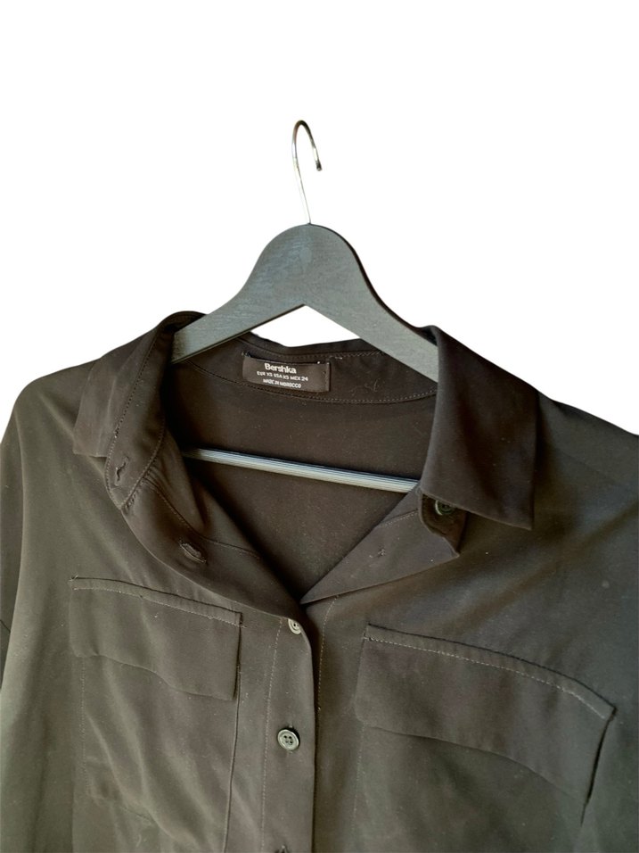 Bershka Hafif Transparan Crop Gömlek - Görsel 3