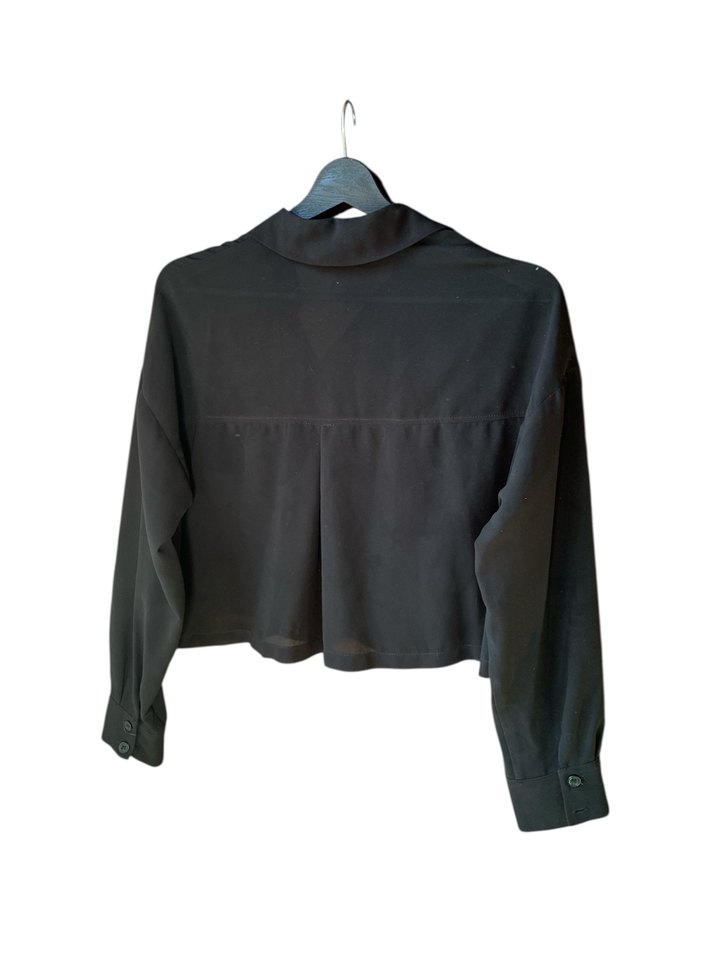 Bershka Hafif Transparan Crop Gömlek - Görsel 5