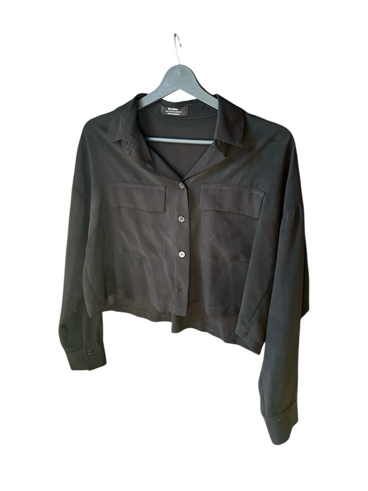 Bershka Hafif Transparan Crop Gömlek - Görsel 2