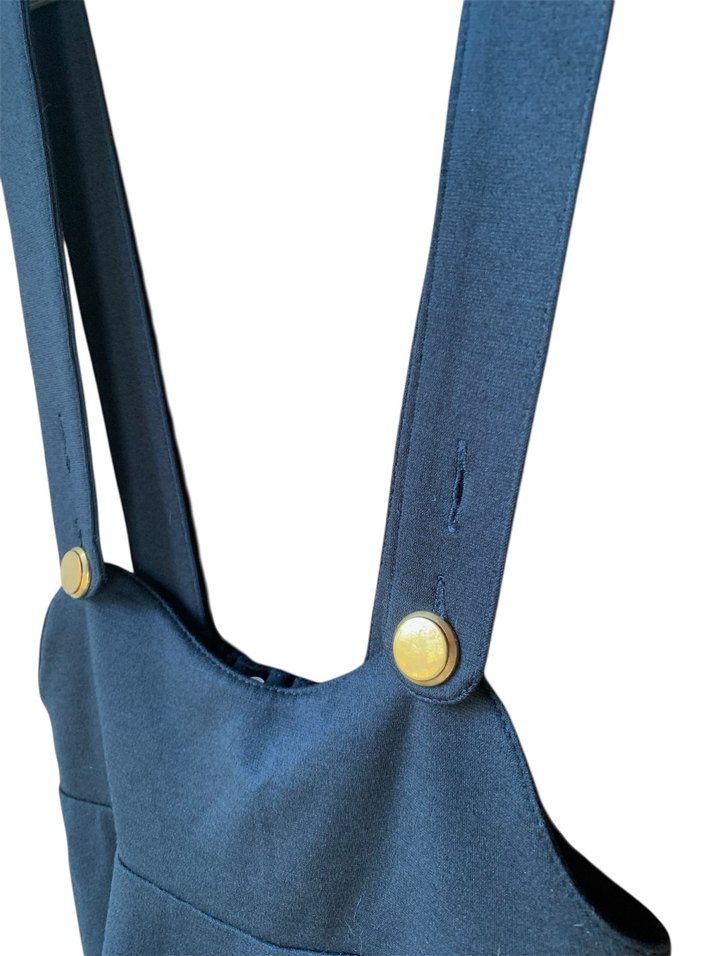 Koton Koyu Lacivert Askılı Etek - Görsel 4