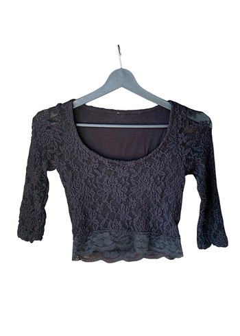 Dantel Detaylı Siyah Gotik Kadın Bluz - Görsel 2