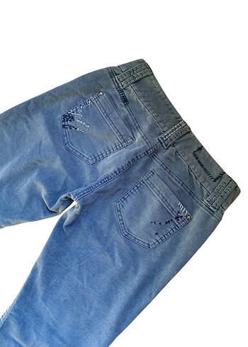 GAP Low Rise Boot Cut Kadın Blue Denim Pantolon - Görsel 8
