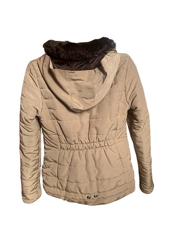 Stradivarius Kürklü Bej Kadın Mont - Görsel 17