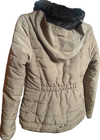 Stradivarius Kürklü Bej Kadın Mont - Görsel 18