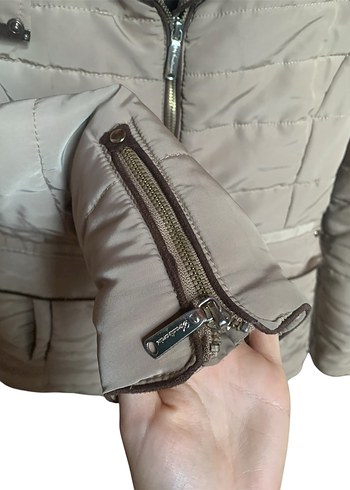 Stradivarius Kürklü Bej Kadın Mont - Görsel 10