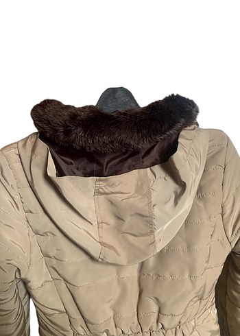 Stradivarius Kürklü Bej Kadın Mont - Görsel 16