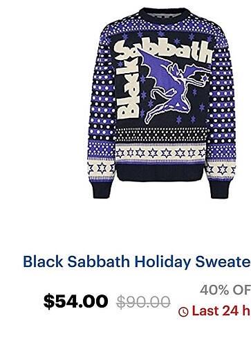 m Beden Black Sabbath Yılbaşı Özel Seri Kazak