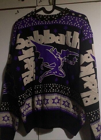 m Beden mor Renk Black Sabbath Yılbaşı Özel Seri Kazak