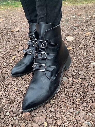 Killstar Gotik Victorian Vintage Suni Deri Kısa topuklu bot