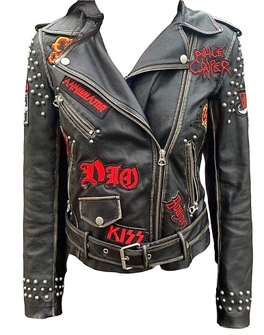 Zara Patch Tasarım Zımbalı Kapüşonlu Vintage Deri Ceket