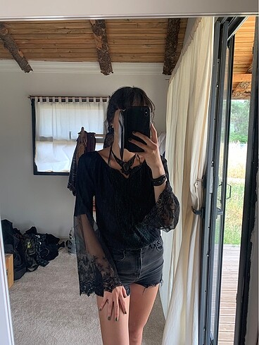 Killstar Gotik Bohem Dantelli Müslin Bluz