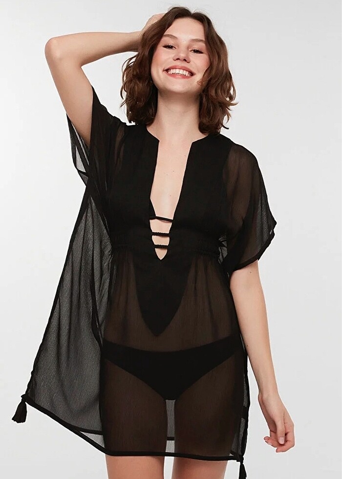 Penti Tül Plaj Elbisesi Kaftan - Görsel 2
