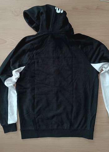 bjk fermuarlı Siyah Kapüşonlu Sweatshirt - Görsel 2