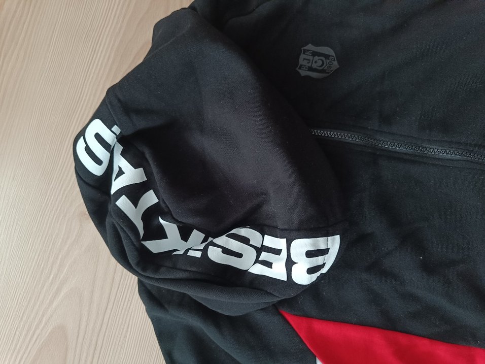 bjk fermuarlı Siyah Kapüşonlu Sweatshirt - Görsel 3