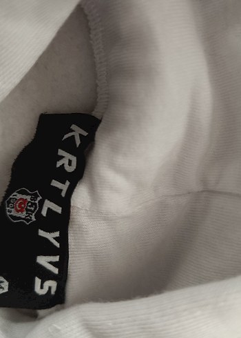 bjk Kapüşonlu Beyaz Sweatshirt, Baskılı, Rahat Kesim - Görsel 2