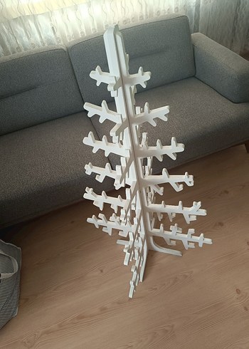 Beyaz Dekoratif ahsap yılbaşı agaci - Görsel 2