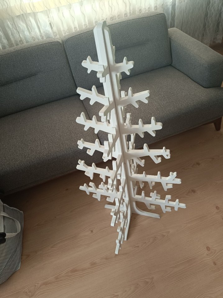 Beyaz Dekoratif ahsap yılbaşı agaci - Görsel 2