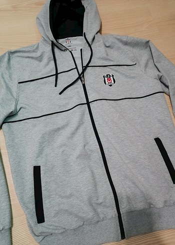 bjk Kapüşonlu Gri Erkek Sweatshirt - Görsel 2