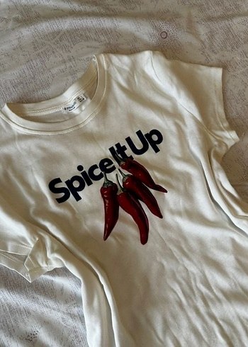stradivarius spice it up baby tee - Görsel 2