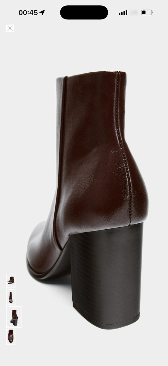 ZARA Kahverengi/Bordo Deri Kadın Topuklu Bot - Görsel 2