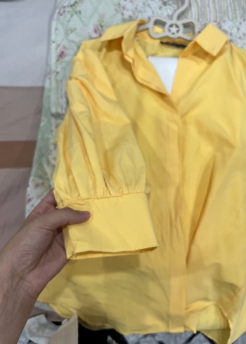 Trendyol & Milla Sarı Düğmeli Loose Fit Mini Kadın Gömlek