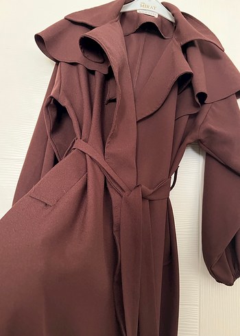 Kahverengi Uzun Kadın Trençkot - Görsel 2