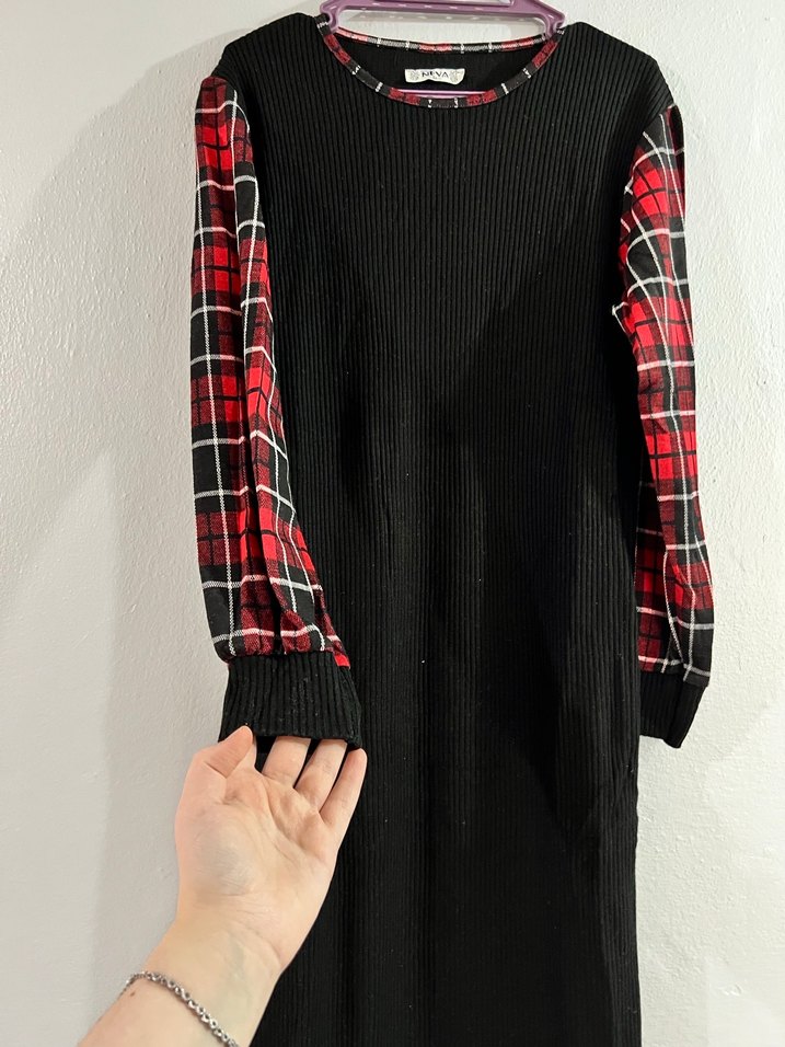 Uzun Siyah Kadın Elbise - Görsel 2