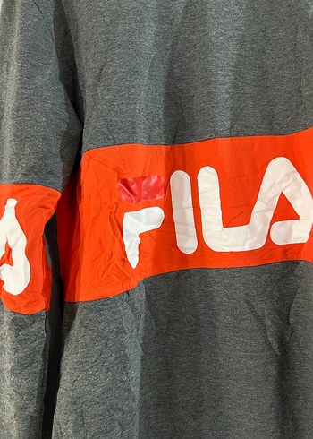 FILA Gri Kapüşonlu Uzun Sweatshirt - Görsel 2