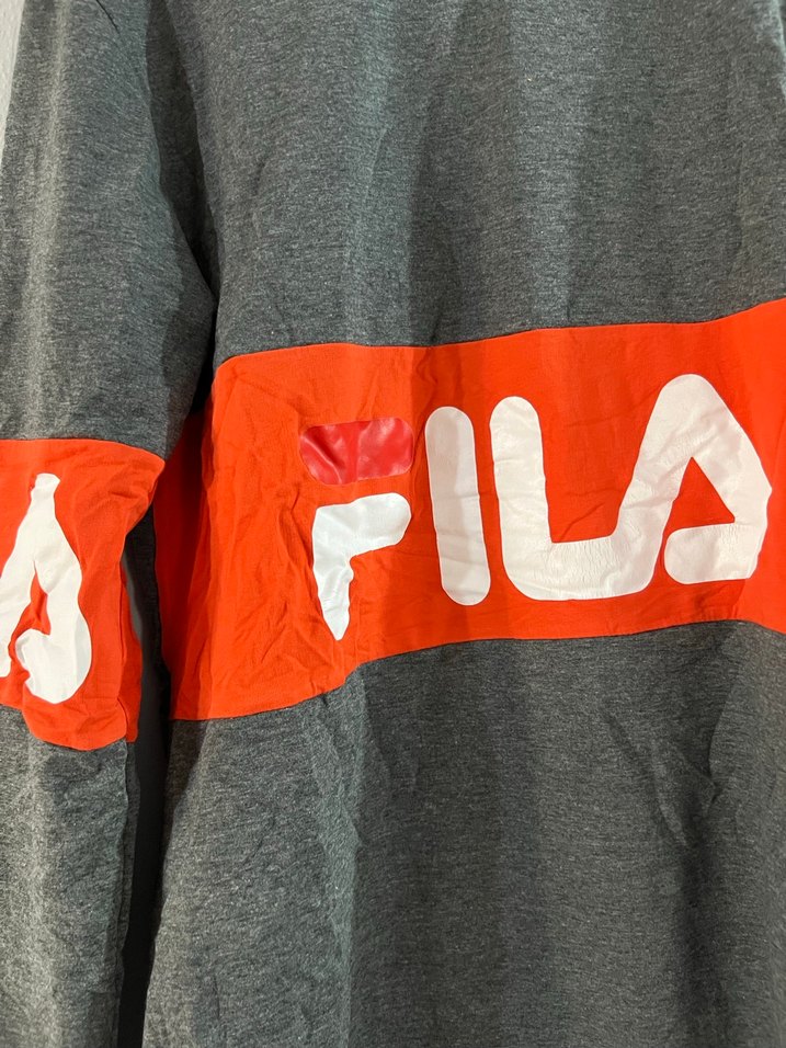 FILA Gri Kapüşonlu Uzun Sweatshirt - Görsel 2